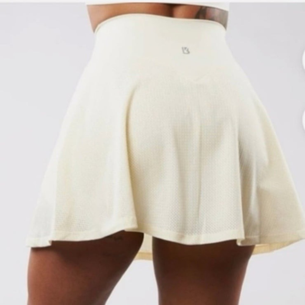 BuffBunny Cream Athletic Skort with built in shorts - Picture 2 of 7